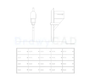 Mail Rack Cad Mailboxes – DrawyCAD – Free DWG Download