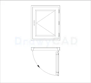Small single-leaf window – DrawyCAD – Free DWG Download